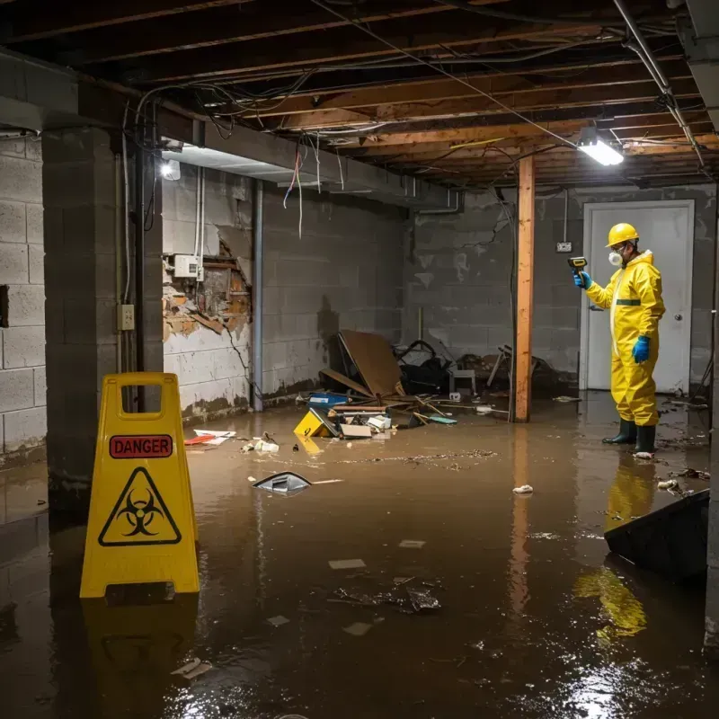 Flooded Basement Electrical Hazard in Morganville, NJ Property